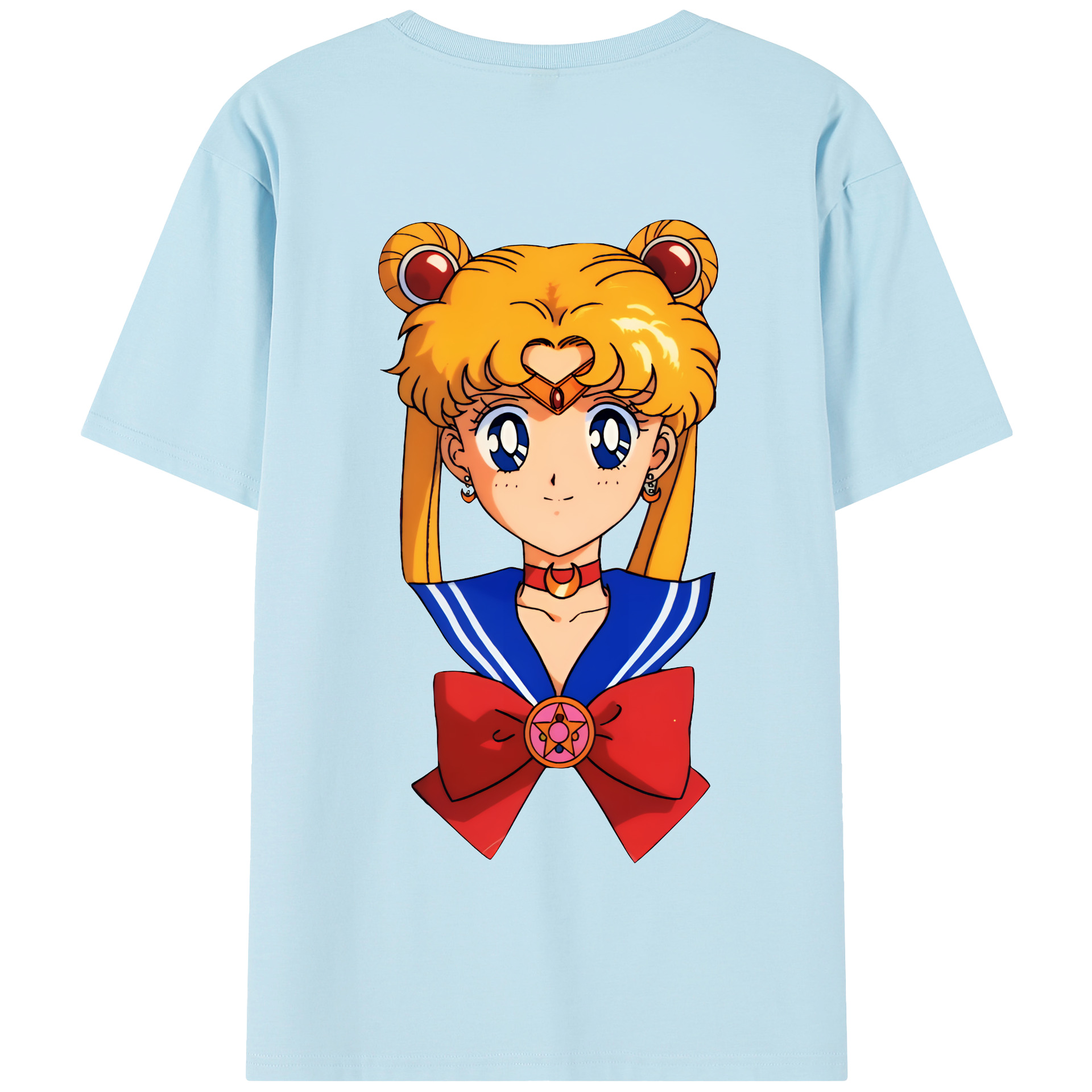 （画像用） 美少女戦士セーラームーン 月野 うさぎ つきの うさぎ Sailor Moon Tsukino Usagi 綿100％半袖Tシャツ（背面プリント）